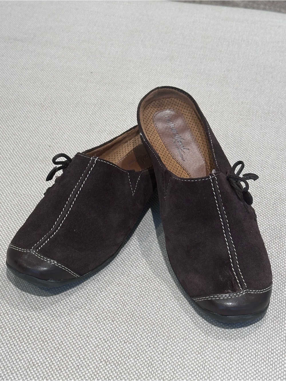 NATURAL SOUL size 8.5 Naturalizer Suede Brown Slip-On Leather Comfort Loafer NEW - Picture 3 of 9
